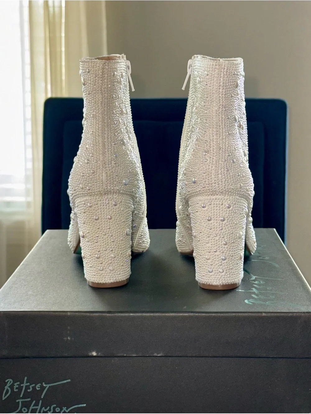 Betsey Johnson SB-Cady Pearls Ankle Booties | Sz. 5.5 | NWB